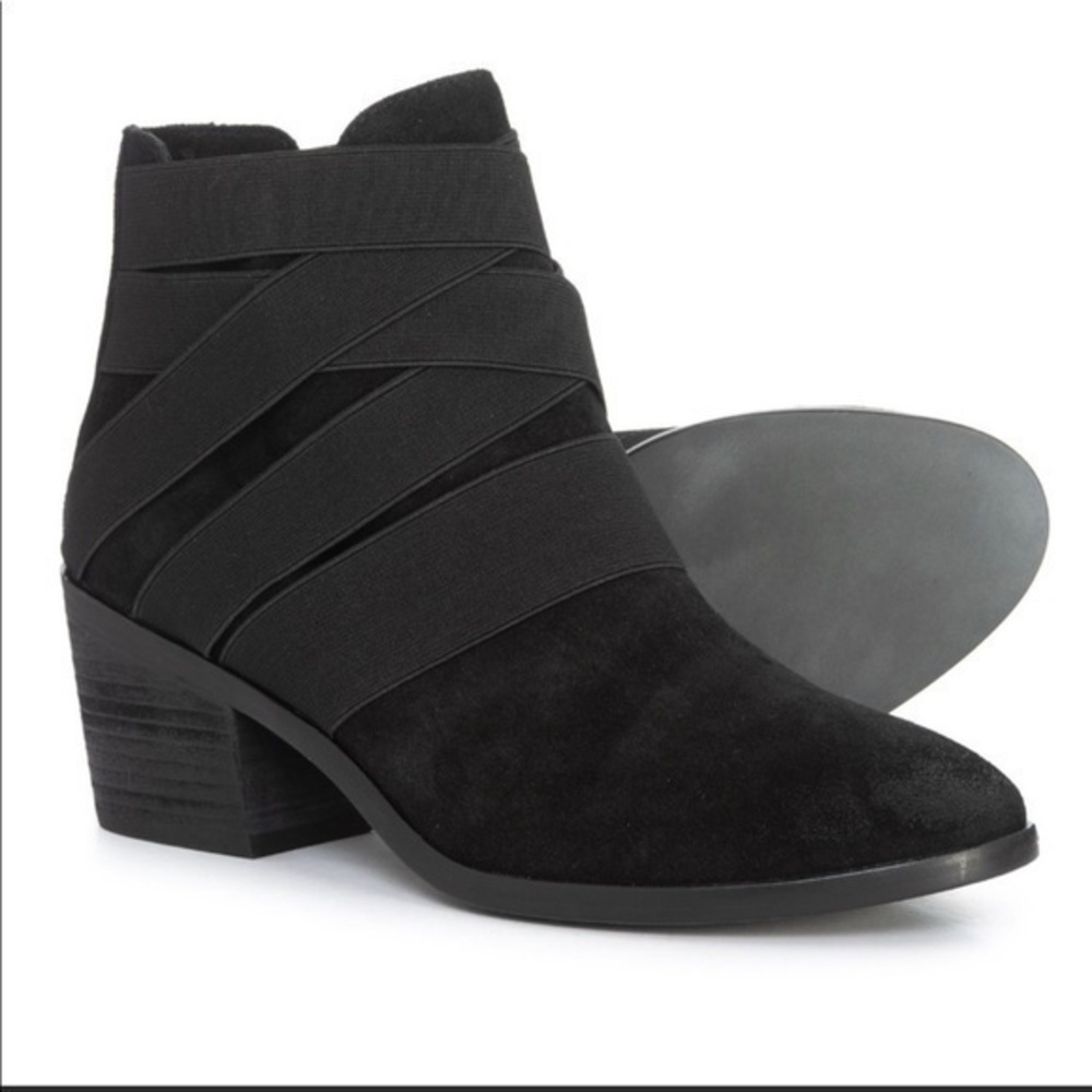 NEW Eileen Fisher Willis Women’s Size 6 Black Suede Distressed Booties